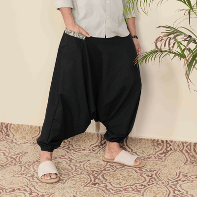 Men's Aladdin Harem Pants | Black – Mens Pants on Brown Living™. SKU: AL - HM - 15_M. Img 6.