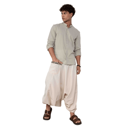 Men's Aladdin Harem Pants | Cream – Mens Pants on Brown Living™. SKU: AL - HM - 12_M. Img 8.