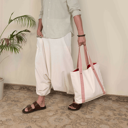 Men's Aladdin Harem Pants | Cream – Mens Pants on Brown Living™. SKU: AL - HM - 12_M. Img 7.