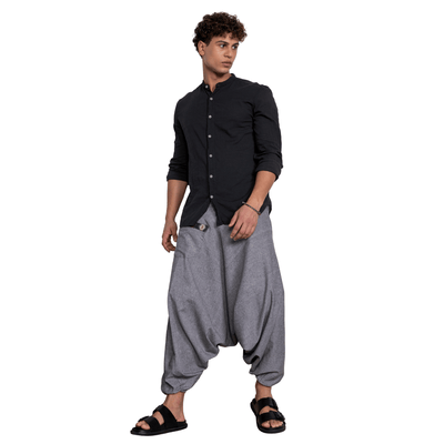 Men's Aladdin Harem Pants | Grey – Mens Pants on Brown Living™. SKU: AL - HM - 13_M. Img 6.