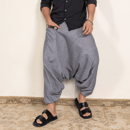 Men's Aladdin Harem Pants | Grey – Mens Pants on Brown Living™. SKU: AL - HM - 13_M. Img 5.
