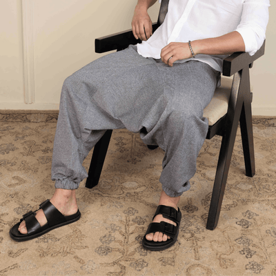 Men's Aladdin Harem Pants | Grey – Mens Pants on Brown Living™. SKU: AL - HM - 13_M. Img 4.