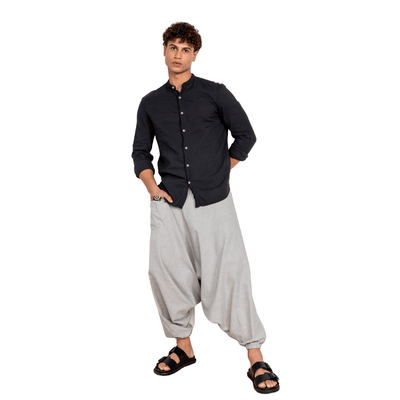 Men's Aladdin Harem Pants | Melange Grey – Mens Pants on Brown Living™. SKU: AL - HM - 17_M. Img 6.