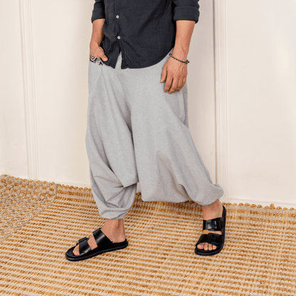 Men's Aladdin Harem Pants | Melange Grey – Mens Pants on Brown Living™. SKU: AL - HM - 17_M. Img 2.