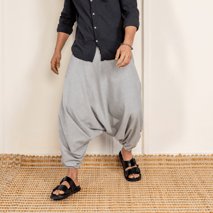 Men's Aladdin Harem Pants | Melange Grey – Mens Pants on Brown Living™. SKU: AL - HM - 17_M. Img 5.