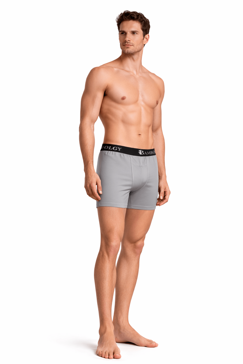 Men’s Bamboo Boxers - Ultra - Soft Comfort | Pack of 2 – Mens Underwear on Brown Living™. SKU: M-UNDWR-TRUNK-BLK-GRY-S. Img 5.