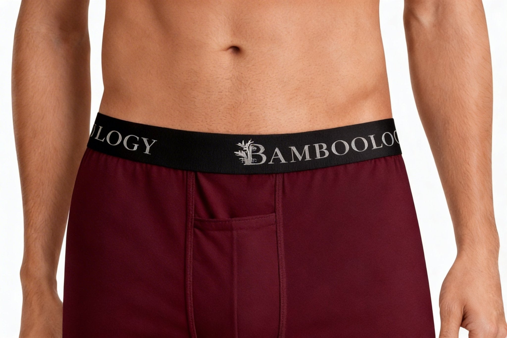 Men’s Bamboo Boxers - Ultra - Soft Comfort | Pack of 2 – Mens Underwear on Brown Living™. SKU: M-UNDWR-TRUNK-BLK-GRY-S. Img 7.