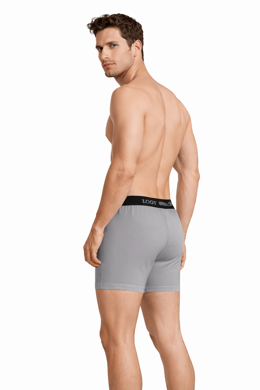 Men’s Bamboo Boxers - Ultra - Soft Comfort | Pack of 2 – Mens Underwear on Brown Living™. SKU: M-UNDWR-TRUNK-BLK-GRY-S. Img 4.