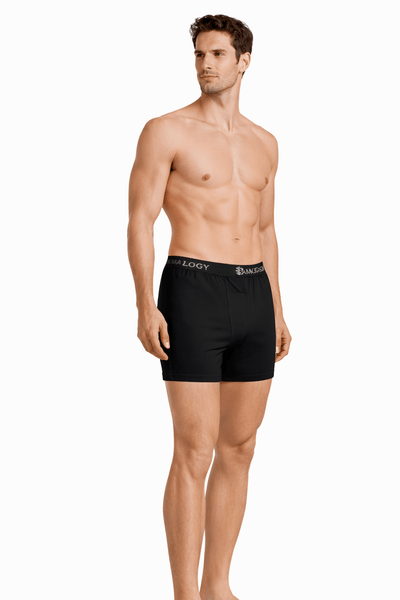Men’s Bamboo Boxers - Ultra - Soft Comfort | Pack of 2 – Mens Underwear on Brown Living™. SKU: M-UNDWR-TRUNK-NVY-MRON-S. Img 13.