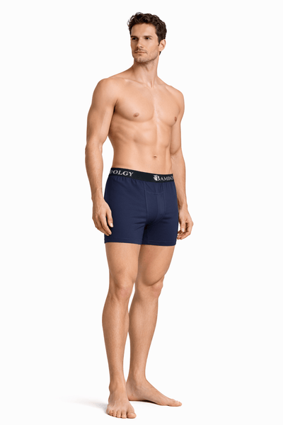 Men’s Bamboo Boxers - Ultra - Soft Comfort | Pack of 2 – Mens Underwear on Brown Living™. SKU: M-UNDWR-TRUNK-NVY-MRON-S. Img 21.