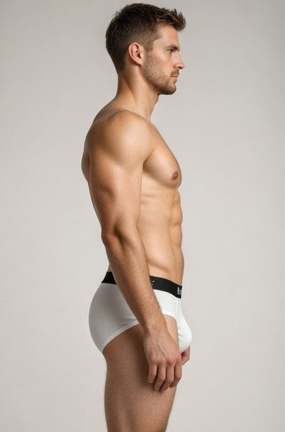 Men’s Bamboo Fabric Frenchie Fit Underwear – Mens Underwear on Brown Living™. SKU: MENS-FRENCHIE-NAVY-MARON-S-n. Img 14.