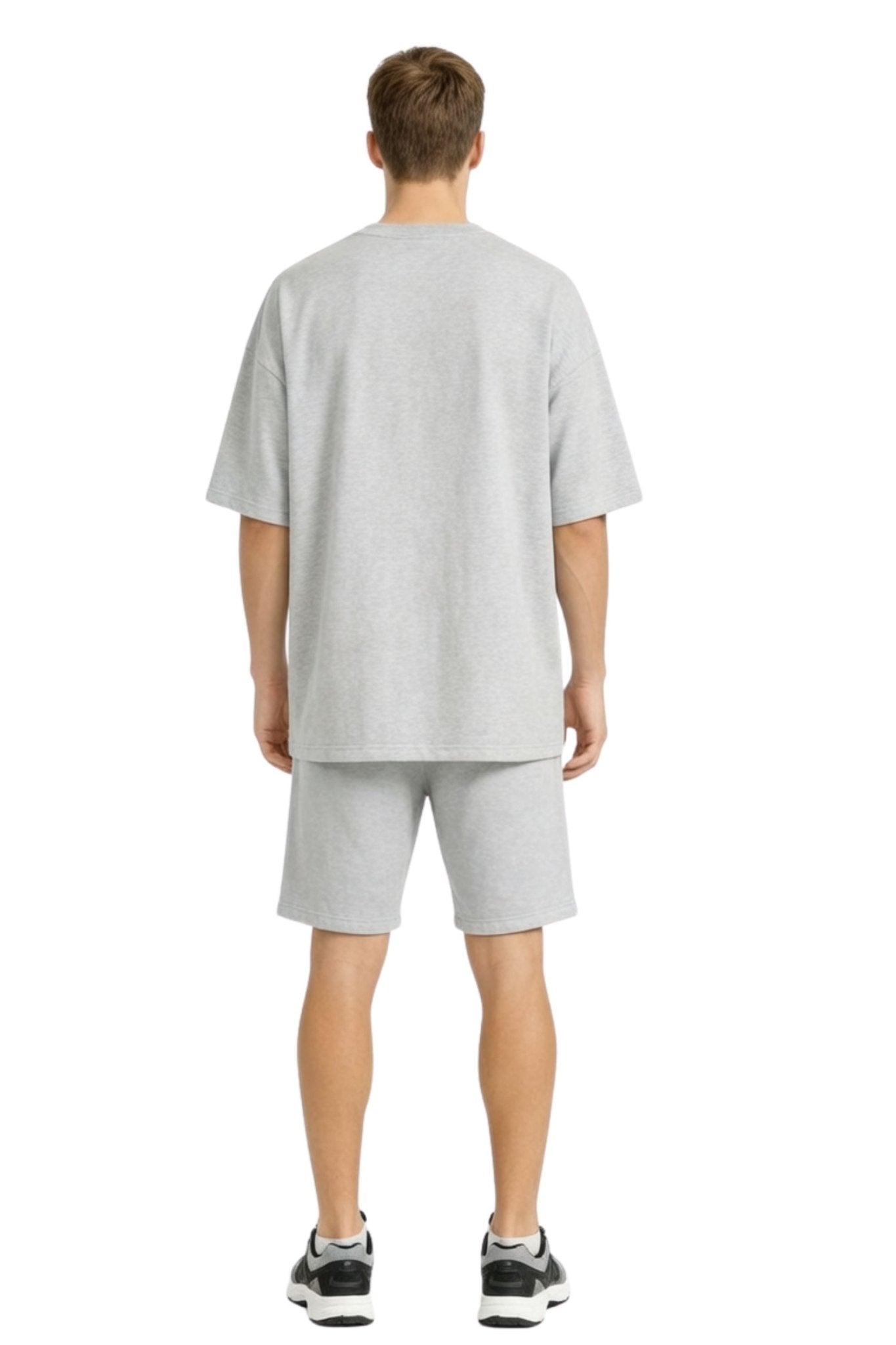 Men’s Bamboo Loungewear Set Oversize T-Shirt And Shorts Combo – Mens Co - Ord Sets on Brown Living™. SKU: M-LOUNG-SET-BLK-M. Img 8.