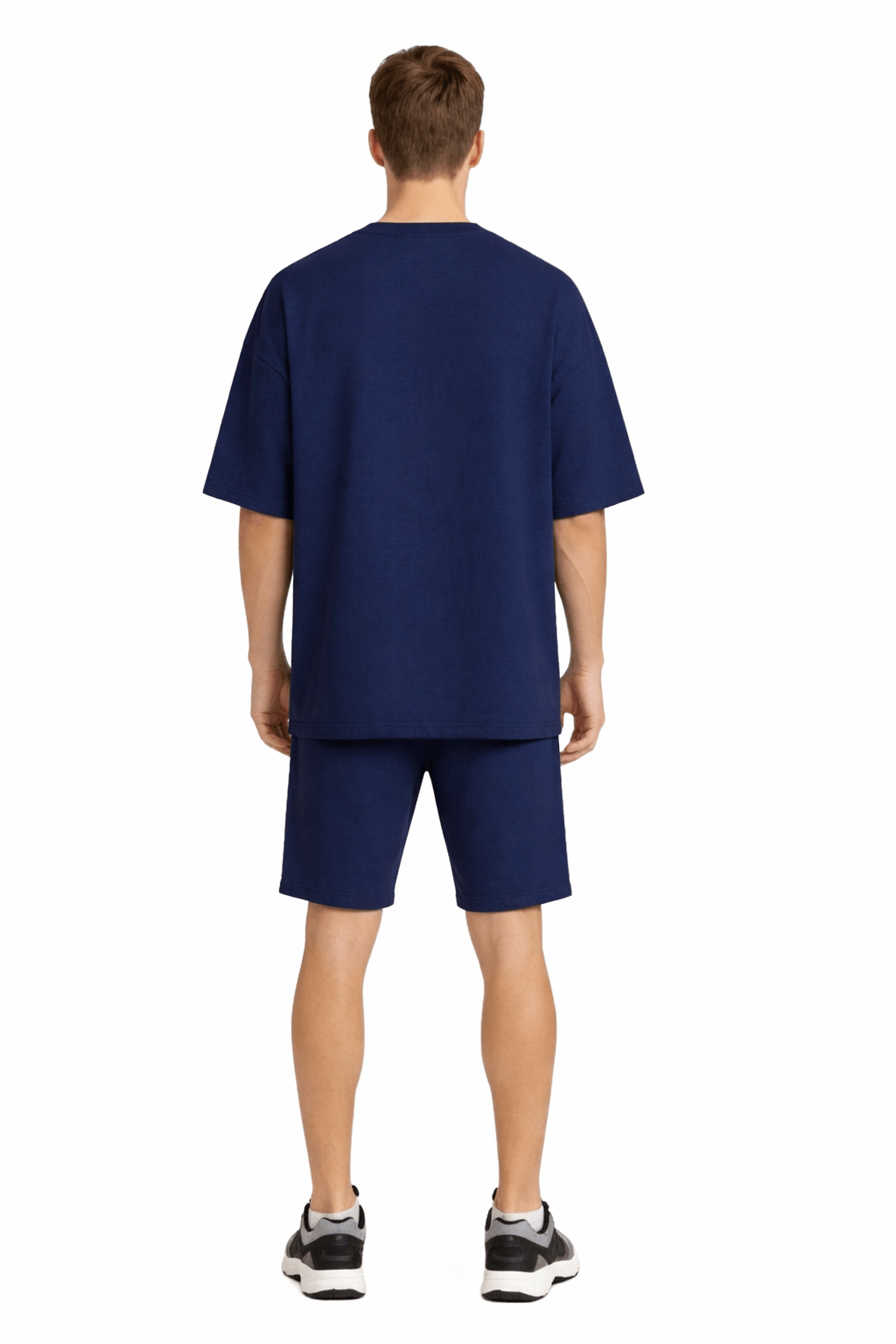 Men’s Bamboo Loungewear Set Oversize T-Shirt And Shorts Combo – Mens Co - Ord Sets on Brown Living™. SKU: M-LOUNG-SET-BLK-M. Img 13.