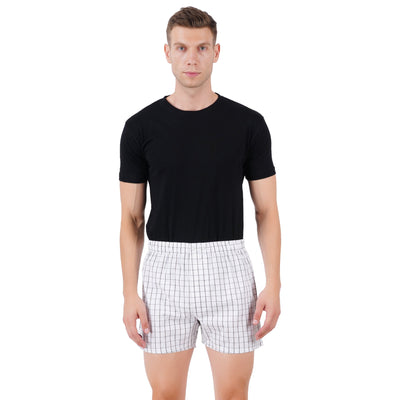 Men’s Boxer Set Dark & Light Grey Checks | Pack Of 3 – Mens Shorts on Brown Living™. SKU: ARZIKI012-DKGREY-LTGREY-CHECKS-M. Img 3.