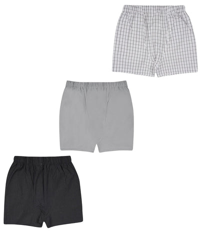 Men’s Boxer Set Dark & Light Grey Checks | Pack Of 3 – Mens Shorts on Brown Living™. SKU: ARZIKI012-DKGREY-LTGREY-CHECKS-M. Img 2.