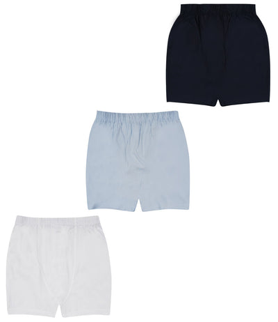 Men’s Boxer Set White Blue Navy | Pack Of 3 – Mens Shorts on Brown Living™. SKU: ARZIKI010-WHT-BLUE-NAVY-M. Img 2.