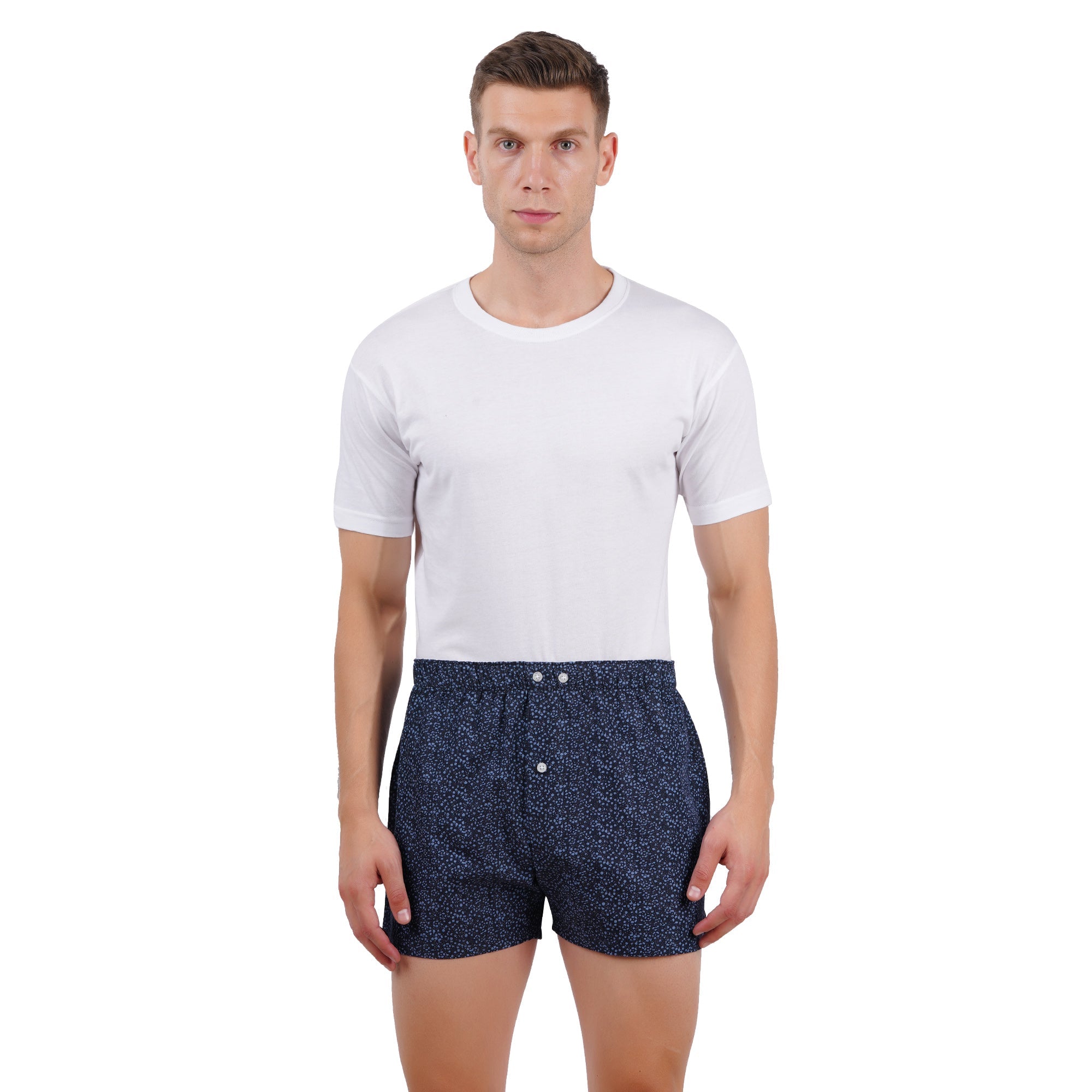 Men’s Boxer Set White Stripe Print | Pack Of 3 – Mens Shorts on Brown Living™. SKU: ARZIKI011-WHITE-STRIPE-PRINT-M. Img 5.