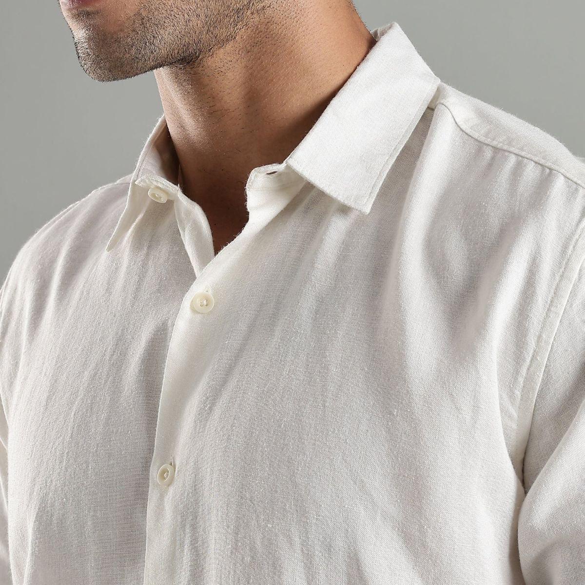 Men’s Cora Linen Shirt – Timeless & Comfortable – Mens Shirt on Brown Living™. SKU: LN - CR - F - S. Img 3.