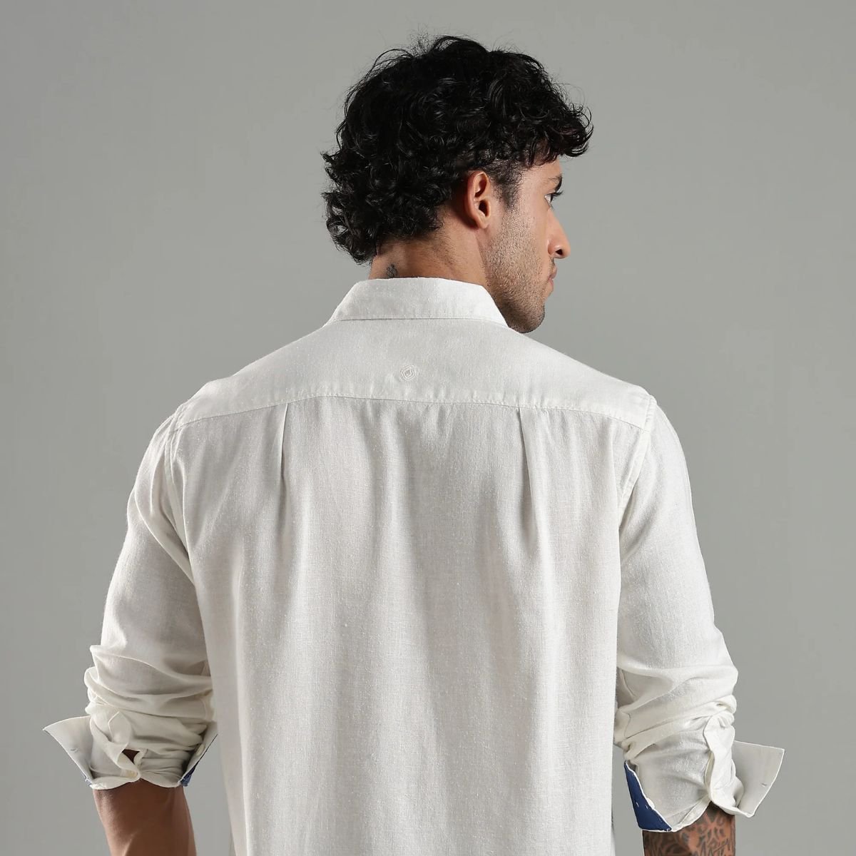 Men’s Cora Linen Shirt – Timeless & Comfortable – Mens Shirt on Brown Living™. SKU: LN - CR - F - S. Img 2.