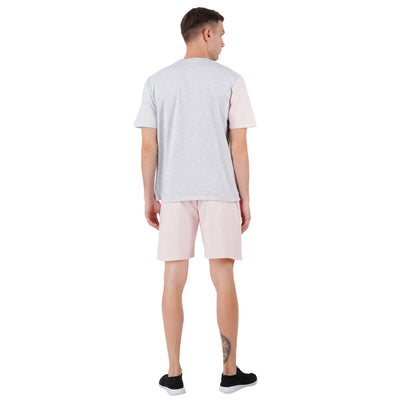 Men’s Grey Melange Loungewear | Comfortable Everyday Wear – Mens Trousers on Brown Living™. SKU: ARZIKI1-GREYMELANGE-PINK-M. Img 2.