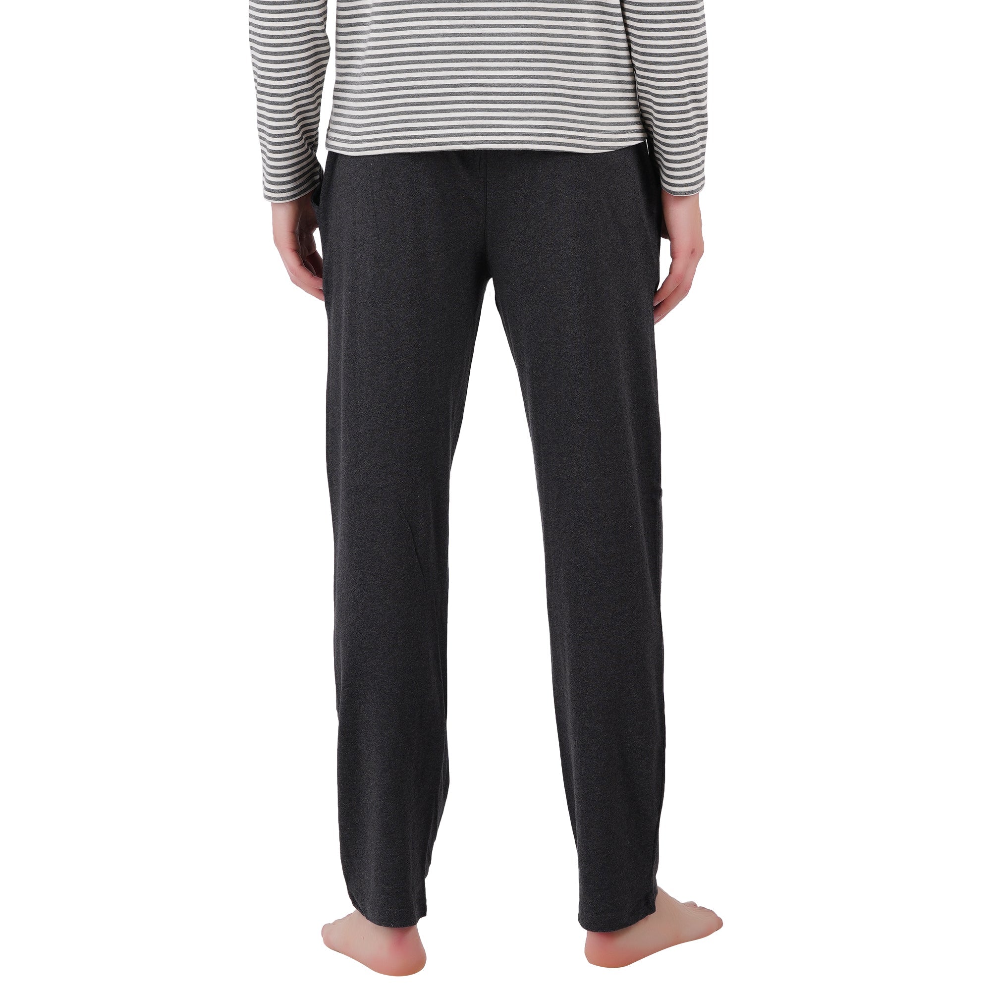 Men’s Grey Melange Nightwear Set | Comfortable Cotton Sleepwear – Mens Pyjama on Brown Living™. SKU: ARZIKI097-GREYMELANGE-M. Img 6.