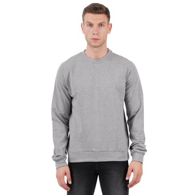 Men’s Grey Melange Pullover Sweatshirt | Everyday Comfort – Mens Trousers on Brown Living™. SKU: ARZIKI56-GREYMELANGE-M. Img 1.