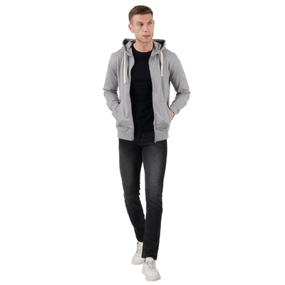 Men’s Grey Melange Zipper Hoodie | Comfortable Layer – Mens Trousers on Brown Living™. SKU: ARZIKI59-GREYMELANGE-M. Img 4.