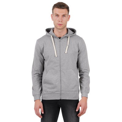 Men’s Grey Melange Zipper Hoodie | Comfortable Layer – Mens Trousers on Brown Living™. SKU: ARZIKI59-GREYMELANGE-M. Img 1.
