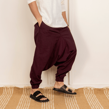 Men's Harem Pack of 2 | Black & Maroon | Fits Waist Sizes 28 to 36 – Mens Pyjama on Brown Living™. SKU: AT25AT24. Img 8.