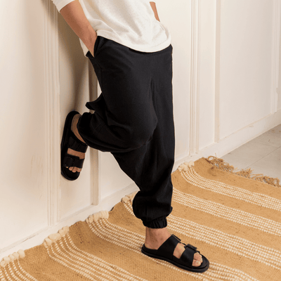 Men's Harem Pack of 2 | Black & Maroon | Fits Waist Sizes 28 to 36 – Mens Pyjama on Brown Living™. SKU: AT25AT24. Img 7.