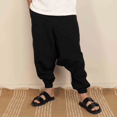 Men's Harem Pack of 2 | Cream & Black | Fits Waist Sizes 28 to 36 – Mens Pyjama on Brown Living™. SKU: AT22AT25. Img 4.