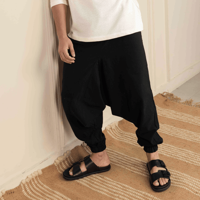 Men's Harem Pack of 2 | Cream & Black | Fits Waist Sizes 28 to 36 – Mens Pyjama on Brown Living™. SKU: AT22AT25. Img 7.