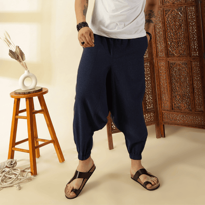 Men's Harem Pack of 2 | Dark Blue & Black | Fits Waist Sizes 28 to 36 – Mens Pyjama on Brown Living™. SKU: AT21AT25. Img 2.