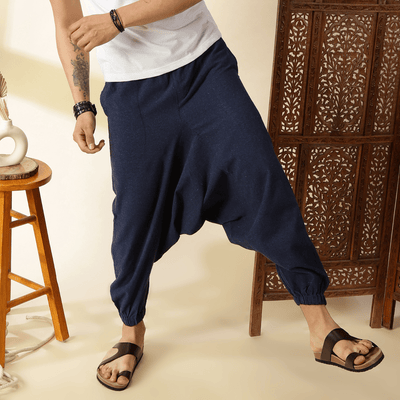 Men's Harem Pack of 2 | Dark Blue & Grey | Fits Waist Sizes 28 to 36 – Mens Pyjama on Brown Living™. SKU: AT21AT27. Img 6.