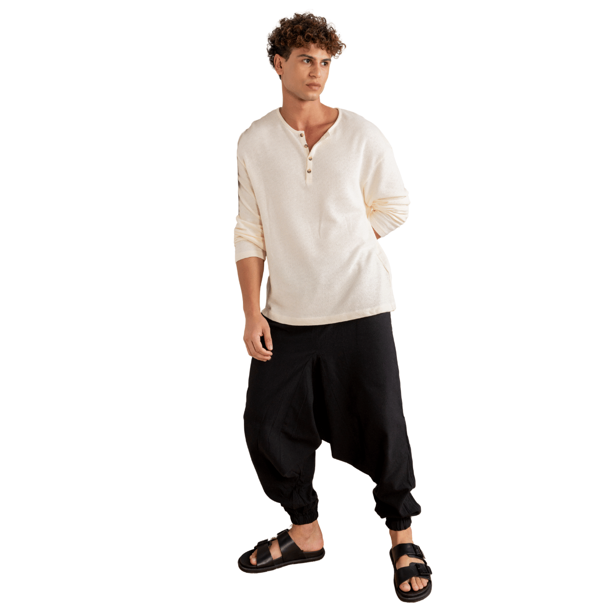 Men's Harem Pant | Black | Fits Waist Size 28" to 36" – Mens Pyjama by Hope - House of Pure Eco available on Brown Living™. . SKU: AT01025. Img 6.