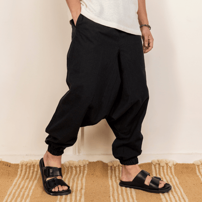 Men's Harem Pant | Black | Fits Waist Size 28" to 36" – Mens Pyjama by Hope - House of Pure Eco available on Brown Living™. . SKU: AT01025. Img 5.