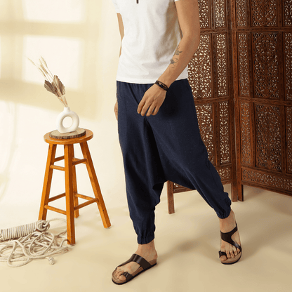 Men's Harem Pant | Dark Blue | Fits Waist Size 28" to 36" – Mens Pyjama by Hope - House of Pure Eco available on Brown Living™. . SKU: AT01021. Img 4.