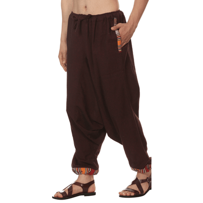 Men's Harem Pant | Maroon | Fits Waist Size 28" to 36" – Mens Pyjama by Hope - House of Pure Eco available on Brown Living™. . SKU: AT01024. Img 2.