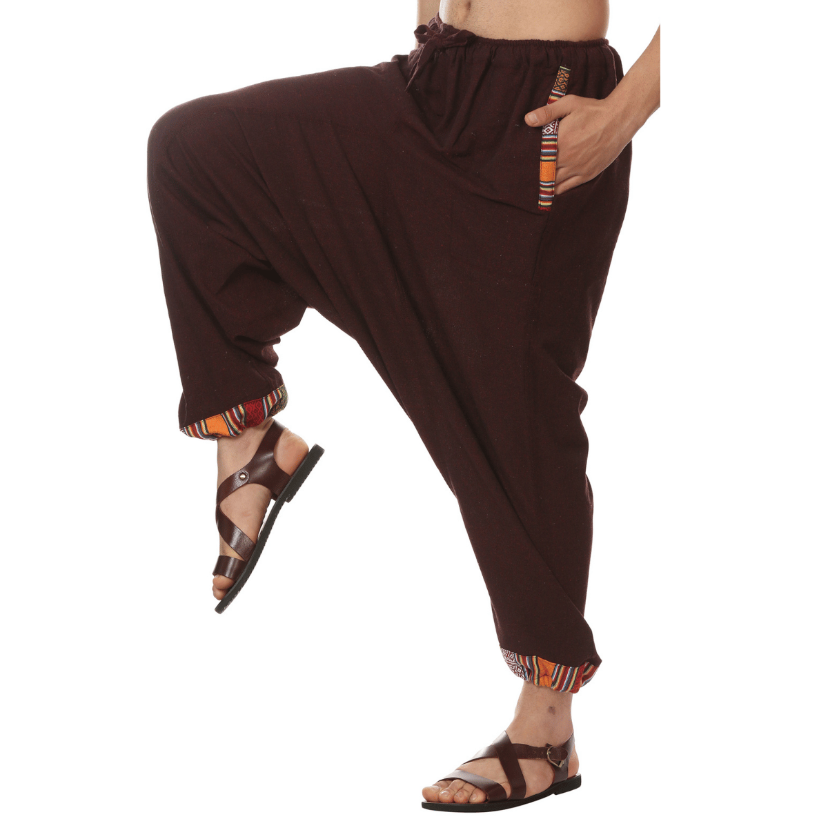 Men's Harem Pant | Maroon | Fits Waist Size 28" to 36" – Mens Pyjama by Hope - House of Pure Eco available on Brown Living™. . SKU: AT01024. Img 1.