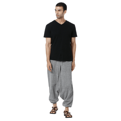Men's Harem Pants | Grey | Fits Waist Size 28" to 36" – Mens Pyjama on Brown Living™. SKU: AT01048. Img 5.