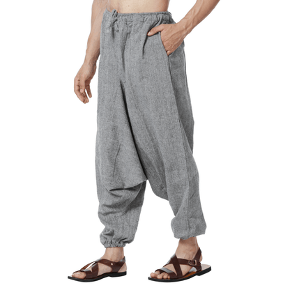 Men's Harem Pants | Grey | Fits Waist Size 28" to 36" – Mens Pyjama by Hope - House of Pure Eco available on Brown Living™. . SKU: AT01048. Img 2.