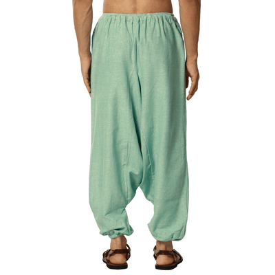 Men's Harem Pants | Sea Green | Fits Waist Size 28" to 36" – Mens Pyjama on Brown Living™. SKU: AT01047. Img 6.