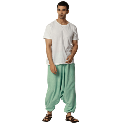 Men's Harem Pants | Sea Green | Fits Waist Size 28" to 36" – Mens Pyjama by Hope - House of Pure Eco available on Brown Living™. . SKU: AT01047. Img 2.