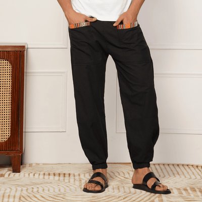 Men's Hopper | Black | Fits Waist Sizes 28 to 38 Inches – Mens Pyjama on Brown Living™. SKU: HOP - AT25. Img 11.