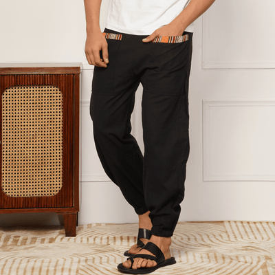 Men's Hopper | Black | Fits Waist Sizes 28 to 38 Inches – Mens Pyjama on Brown Living™. SKU: HOP - AT25. Img 1.
