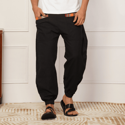 Men's Hopper | Black | Fits Waist Sizes 28 to 38 Inches – Mens Pyjama on Brown Living™. SKU: HOP - AT25. Img 2.