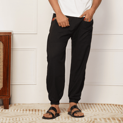 Men's Hopper | Black | Fits Waist Sizes 28 to 38 Inches – Mens Pyjama on Brown Living™. SKU: HOP - AT25. Img 6.