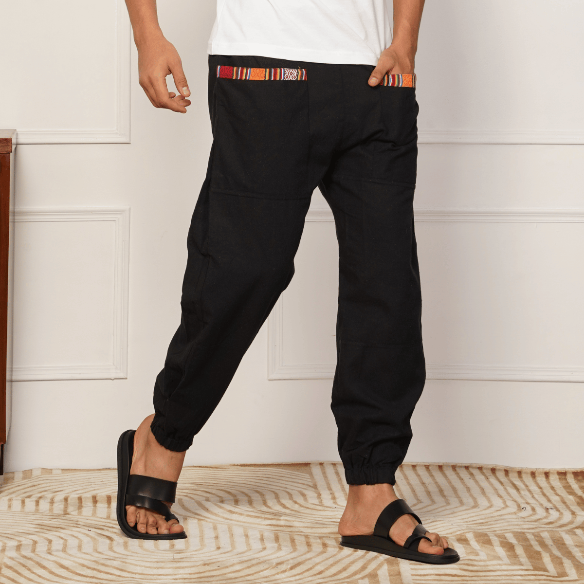Men's Hopper | Black | Fits Waist Sizes 28 to 38 Inches – Mens Pyjama by Hope - House of Pure Eco available on Brown Living™. . SKU: HOP - AT25. Img 4.