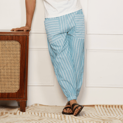 Men's Hopper | Blue Stripes | Fits Waist Sizes 28 to 38 Inches – Mens Pyjama on Brown Living™. SKU: HOP - AT26. Img 10.