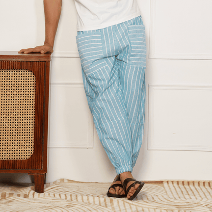 Men's Hopper | Blue Stripes | Fits Waist Sizes 28 to 38 Inches – Mens Pyjama by Hope - House of Pure Eco available on Brown Living™. . SKU: HOP - AT26. Img 4.